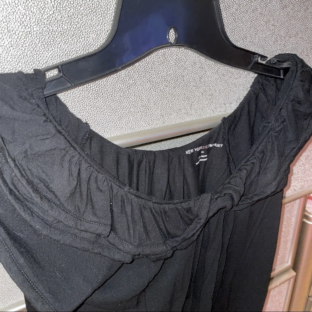 New York and company black ruffle top